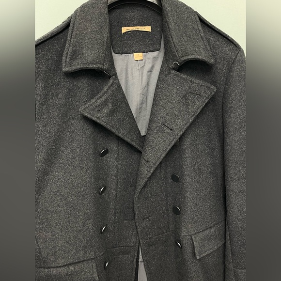 John Varvatos Grey double breasted trench coat. Size small - Picture 7 of 16